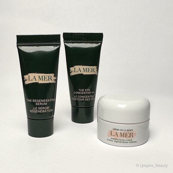 🆕 3 pc LA MER Skincare Travel Set w/ Serum Face Cream and Eye Cream Authentic